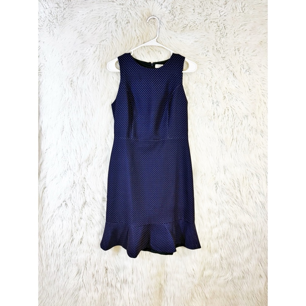 J. Crew Navy Blue Textured Midi Dress